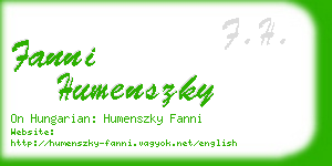 fanni humenszky business card